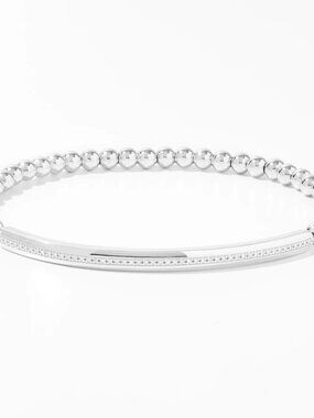 Sterling Silver 0.10 ctw White Diamond Stretch Bracelet